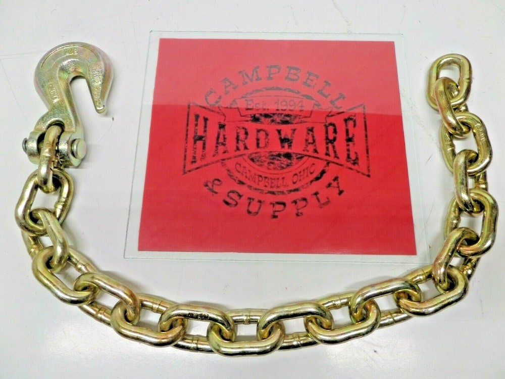 Auto Body Frame Machine Pull Chain 3/8" x 3' Grade 70 with 3/8' Grab Hook