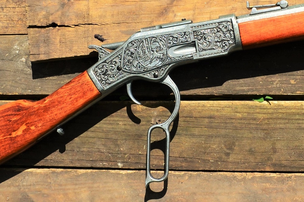 Winchester M1873 Engraved Lever Action Rifle - 1873 - Wild West - Denix Replica
