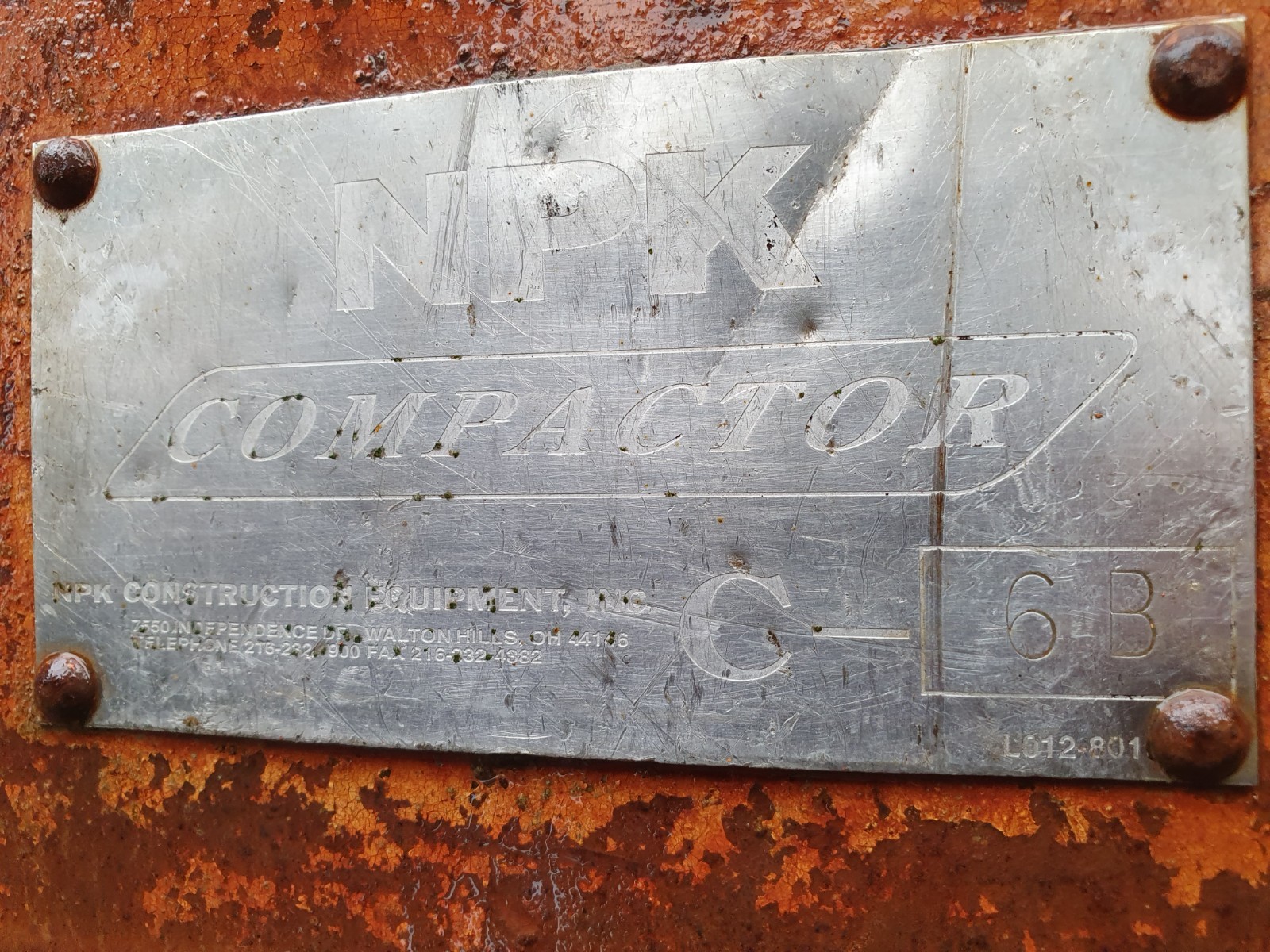 NPK C6B Excavator Hydraulic Plate Compactor- CAT 312 Mount- Ready To Work!