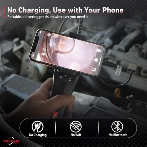 210° Articulating Borescope, 6.2mm Slim USB-C Endoscope Camera for Engine, Pipe