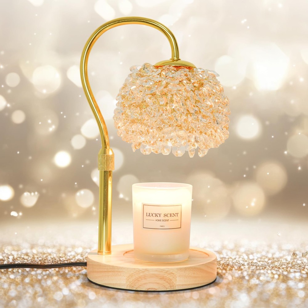 Hisummer Candle Warmer Lamp with Timer, Dimmable Large, Gold