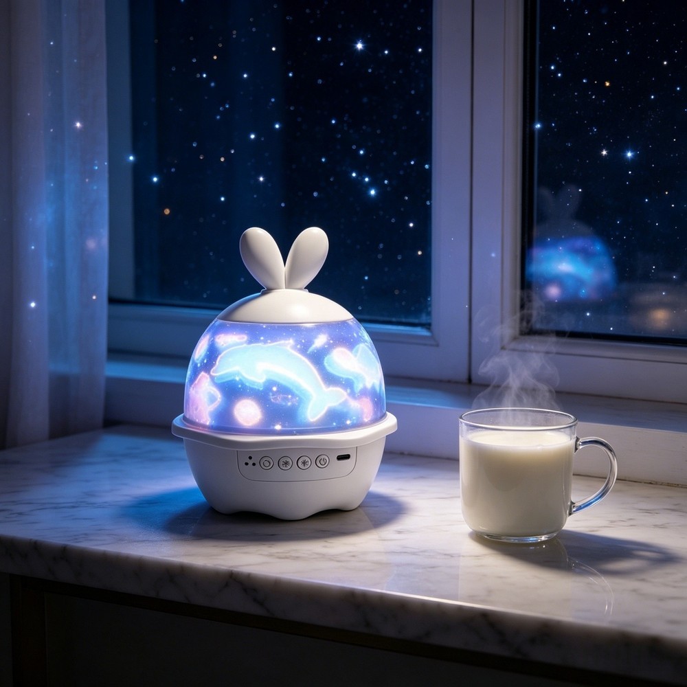 Rotating Star Projector Night Light Adjustable Focus Galaxy Projector Lamp