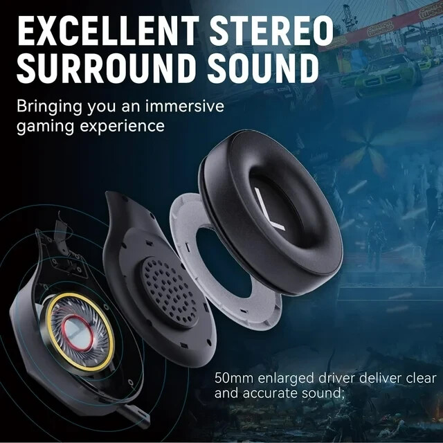 PS5 Switch Xbox PC Gaming Headset, RGB Wireless, Low Latency, Bluetooth Mic