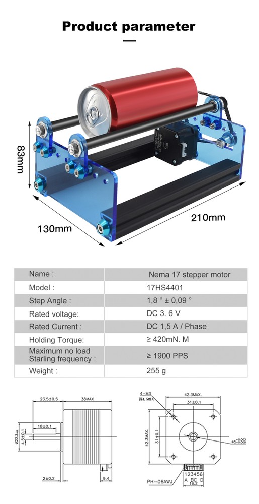 CNC Laser Engraving machine Y-axis Rotary Roller Engraving Module
