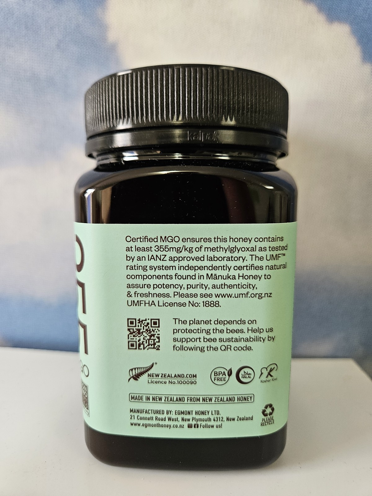 Egmont Honey Rich and Creamy Manuka Honey, UMF 12+, MGO 355+ 17.6oz 03/20/2030