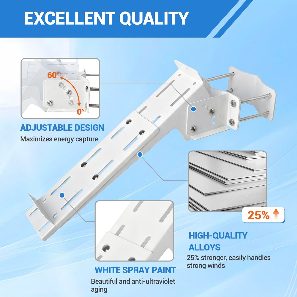 Solar Panel Mount,Adjustable Angle & Size,Fit for Install 0-50w Solar Panel