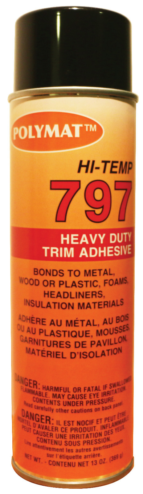 Polymat 797 Hi-Temp Spray Glue Bond Auto vinyl, headliners, hood silencer pads