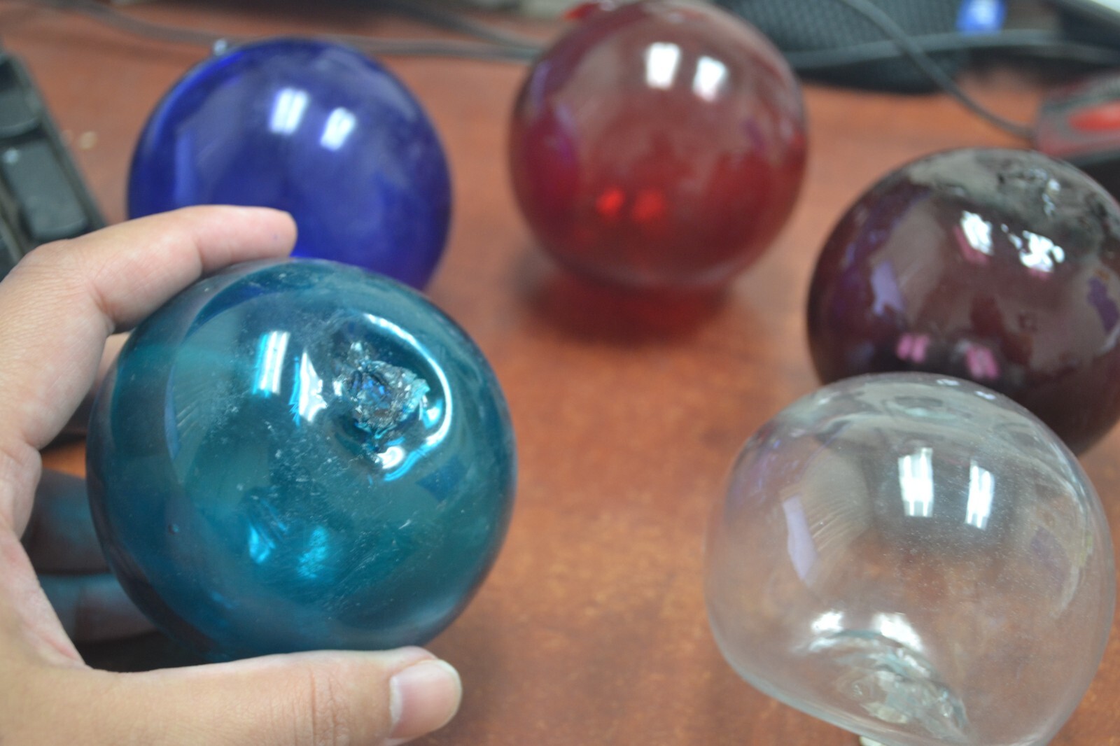 5 PCS REPRODUCTION HAND BLOWN GLASS FLOAT BALL BUOY 3" *PICK YOUR COLORS*