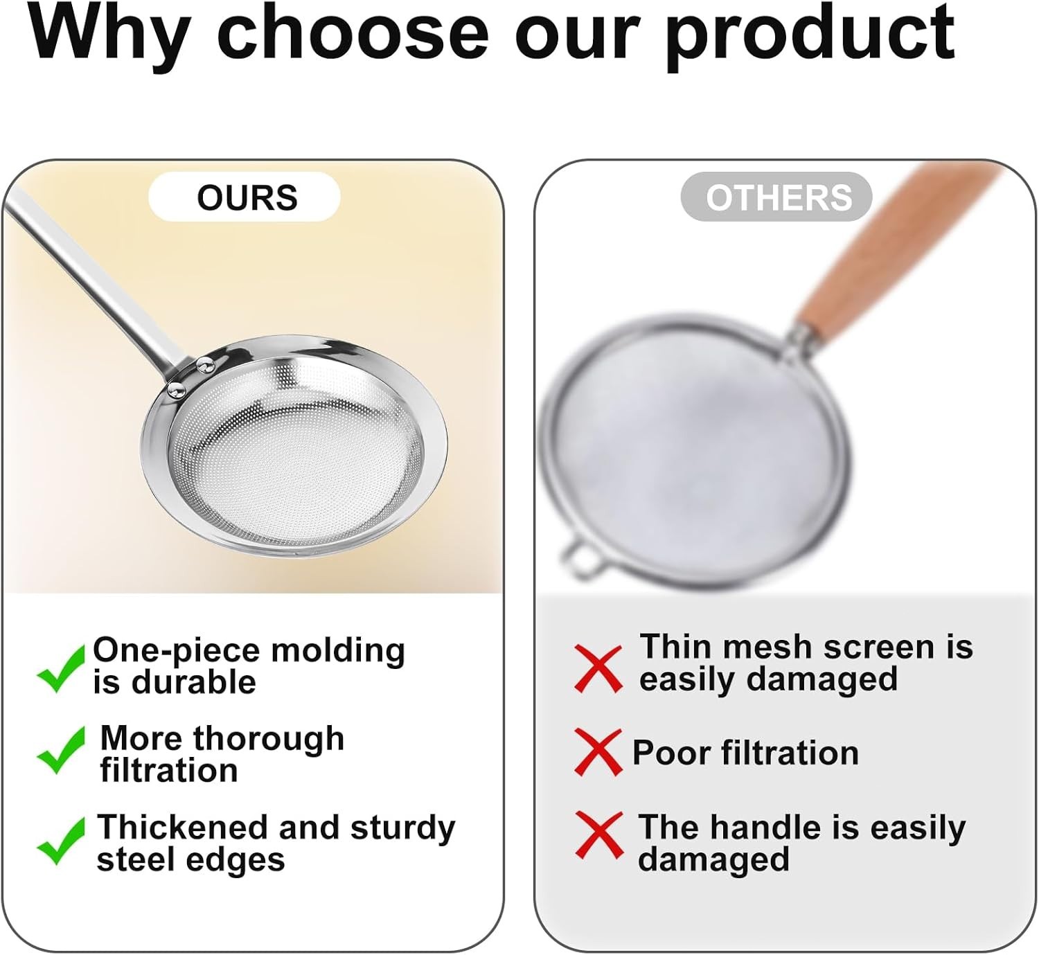 Stainless Steel Fat Skimmer Spoon – Ultra-Fine Mesh Filter Scoop for Kitchen