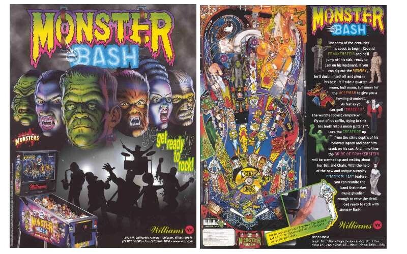 Monster Bash Pinball Flyer / Original Brochure