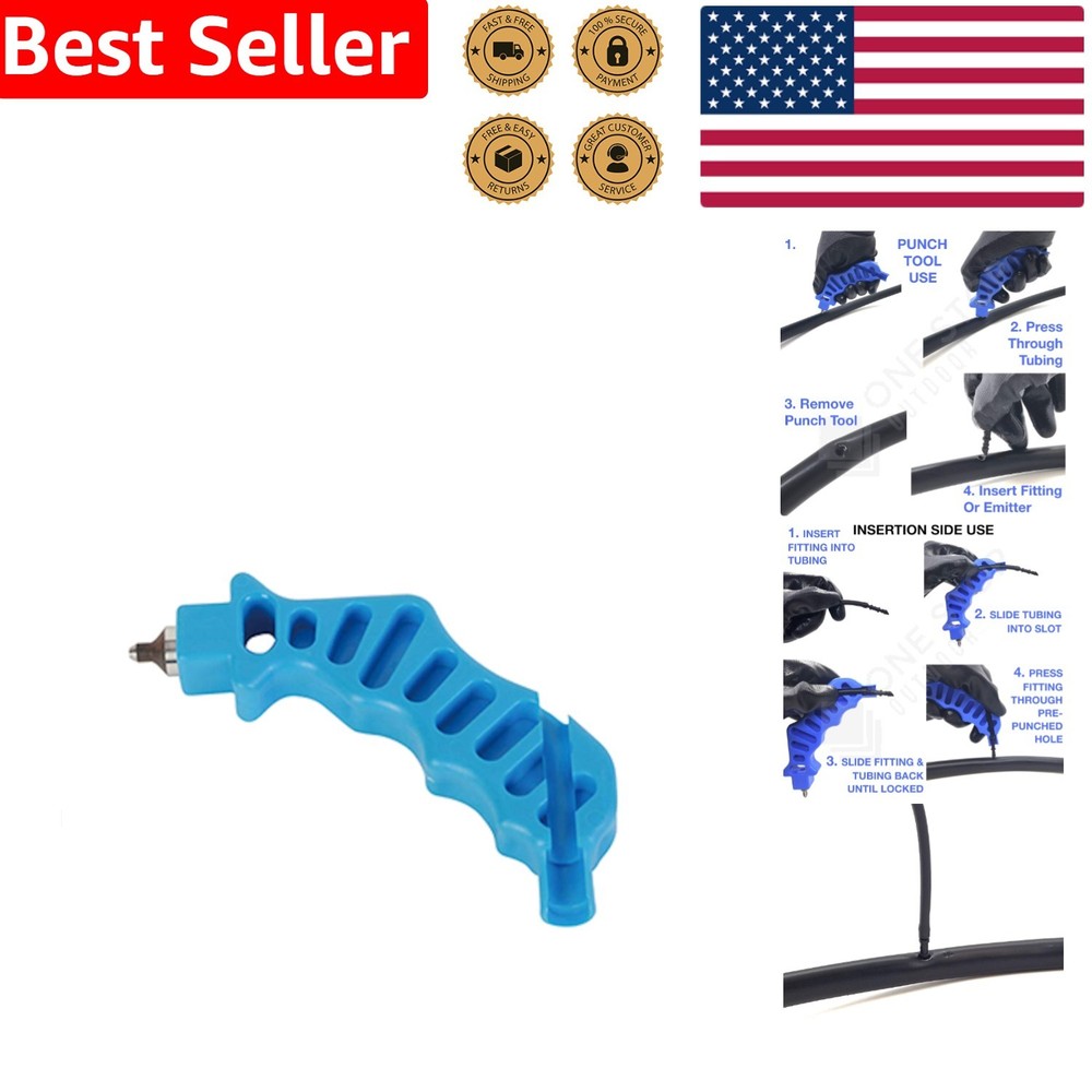 Durable Plastic Hole Punch & Fitting Insertion Tool - Ideal for 1/4" Drippers