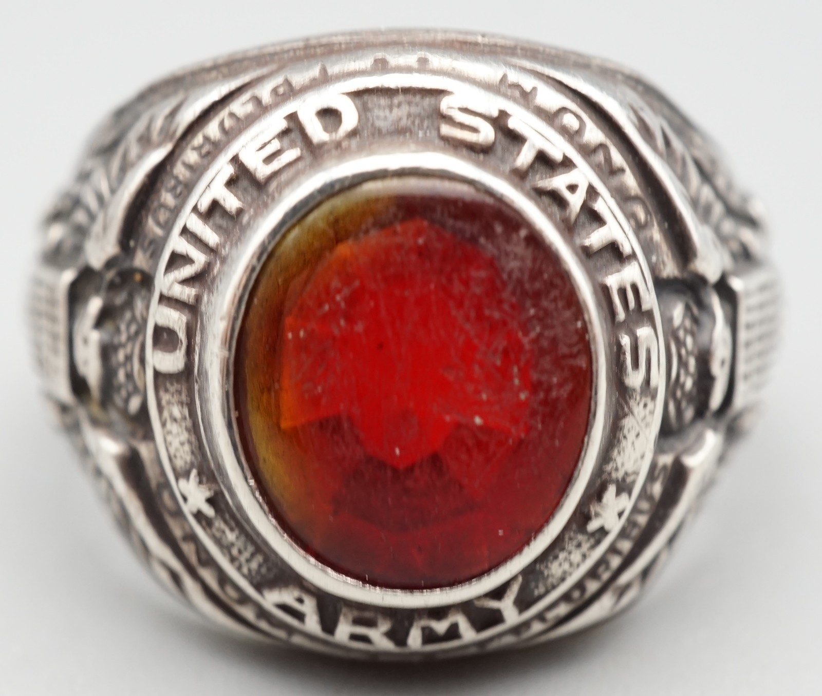 WWII Sterling Army Ring by Uncas SIZE 12