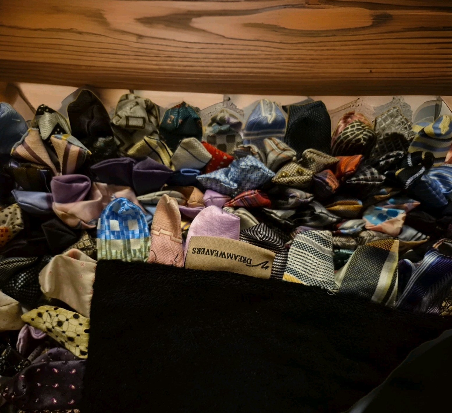 Dreamweavers Shaggy Multicolor Patchwork Silk Necktie Throw Pillow Sham 18"