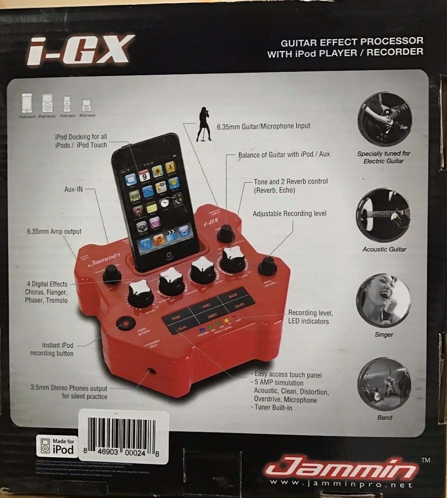 Jammin Pro - GX i-GX - Guitar Effects Processor w/ iPod Player/Recorder