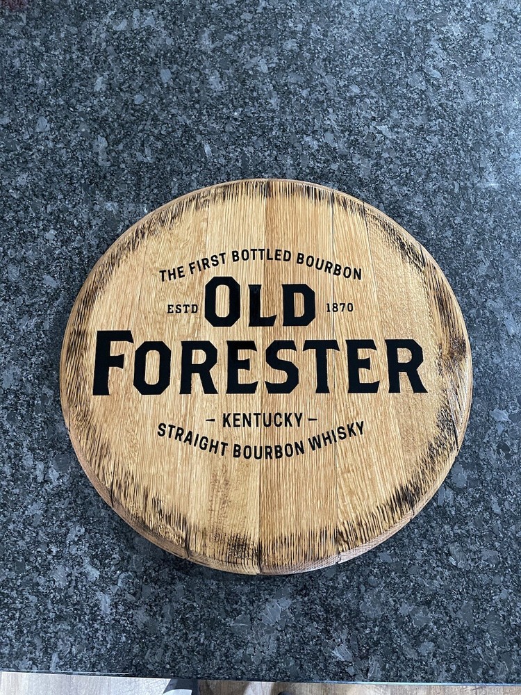 Authentic Old Forester Bourbon Barrel Head 21.5” Dia.