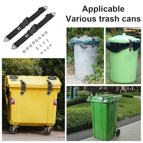 Bear Proof Trash Can Lid Lock Black Pack 4
