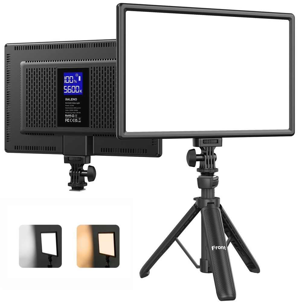 19.5W LED Video Soft Light Panel, 650Lux/m 13" Camera Panel Light Built-in 80...