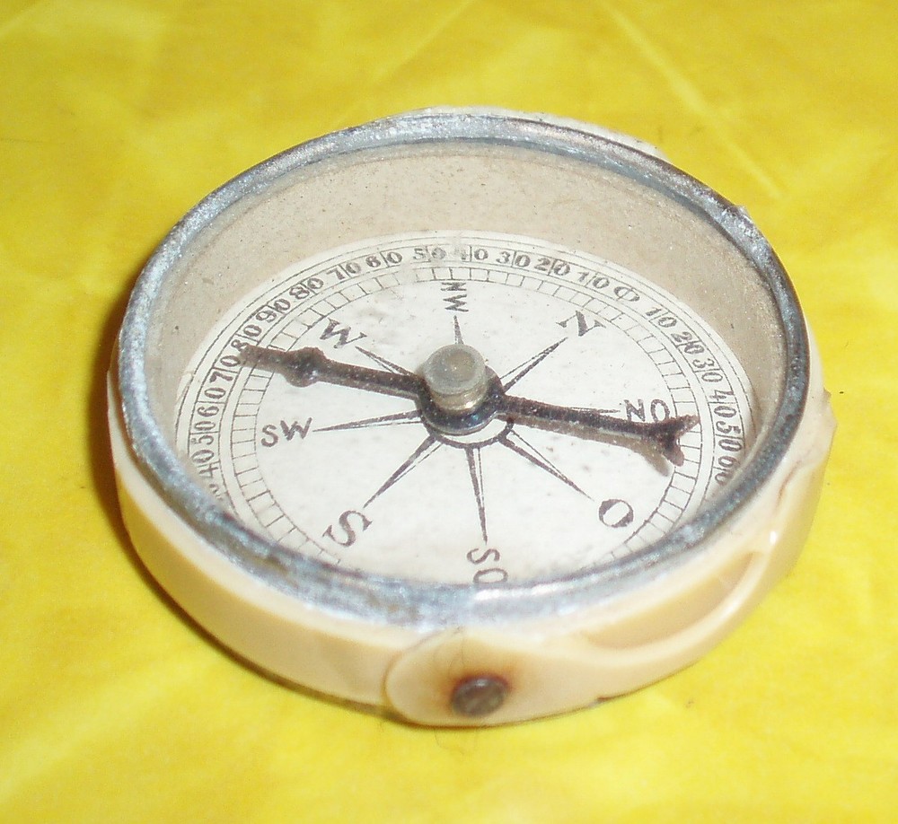ANTIQUE COMPASS EMERGENCY SIGNAL MIRROR COMPASSES