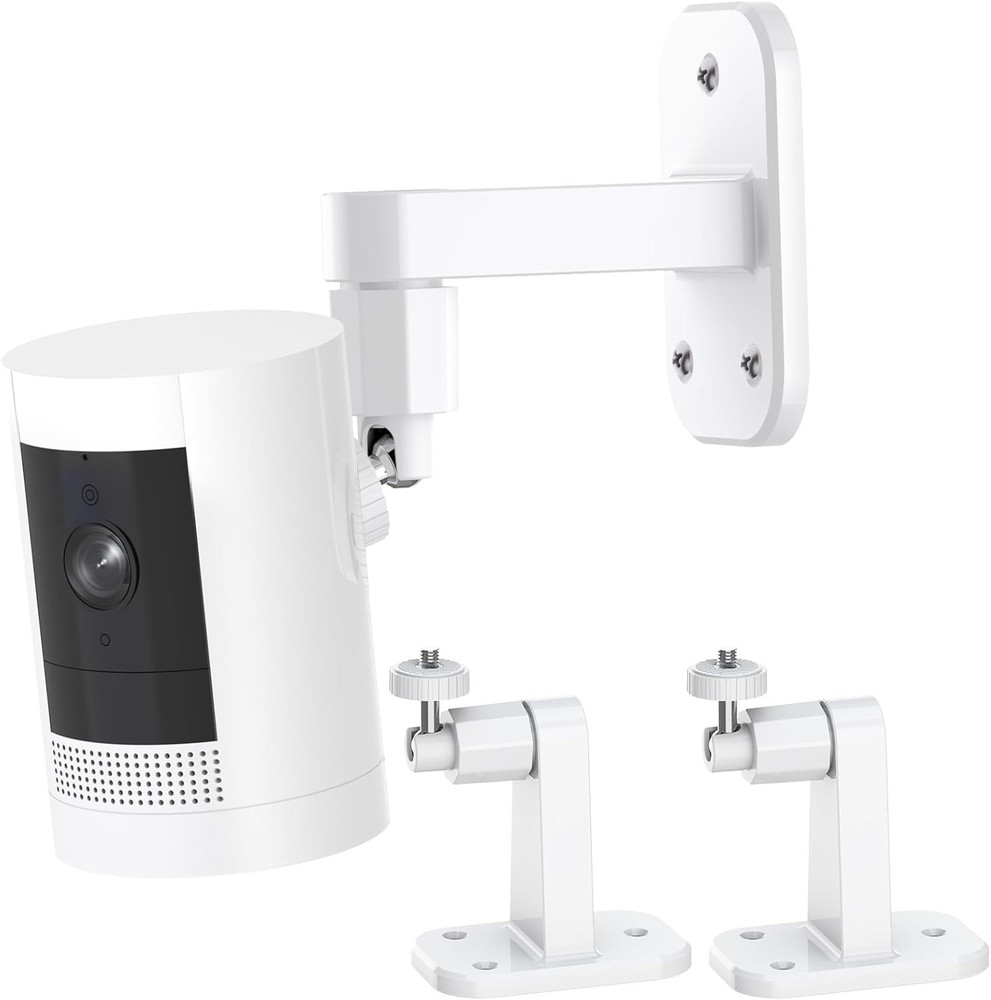 2-Pack Adjustable Ring Camera Wall Mount - 360° Rotation, No Drill Installation
