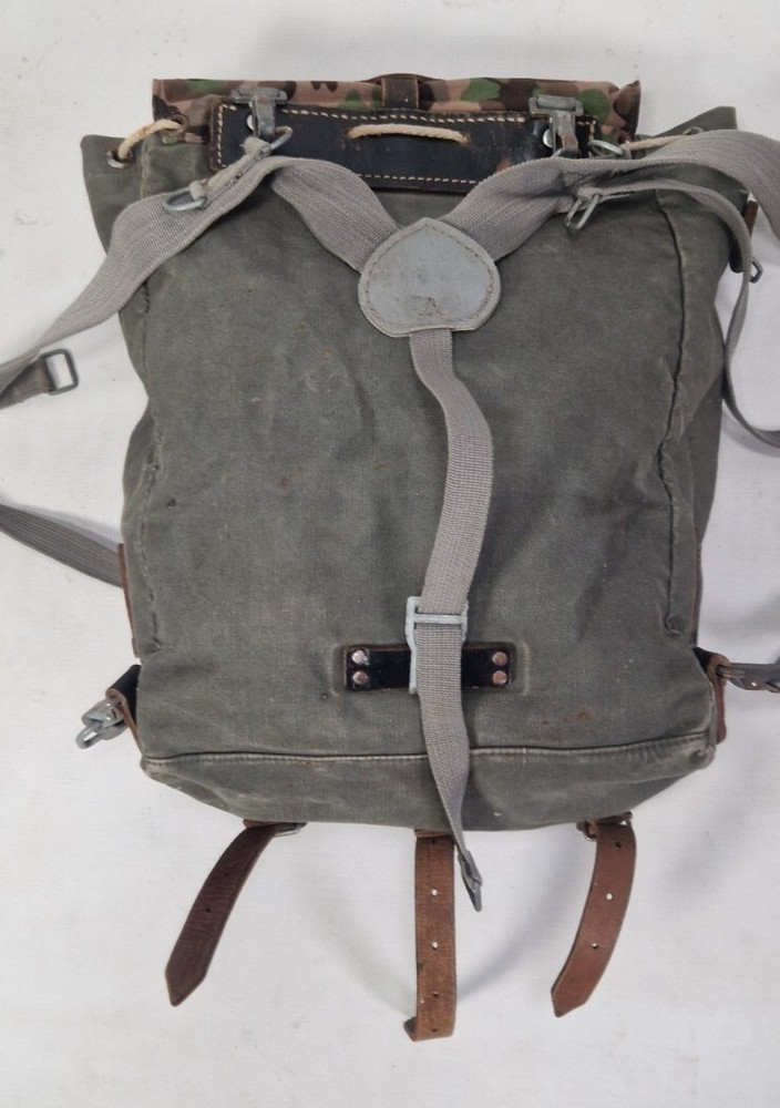 Vintage Austrian Military Bag Backpack