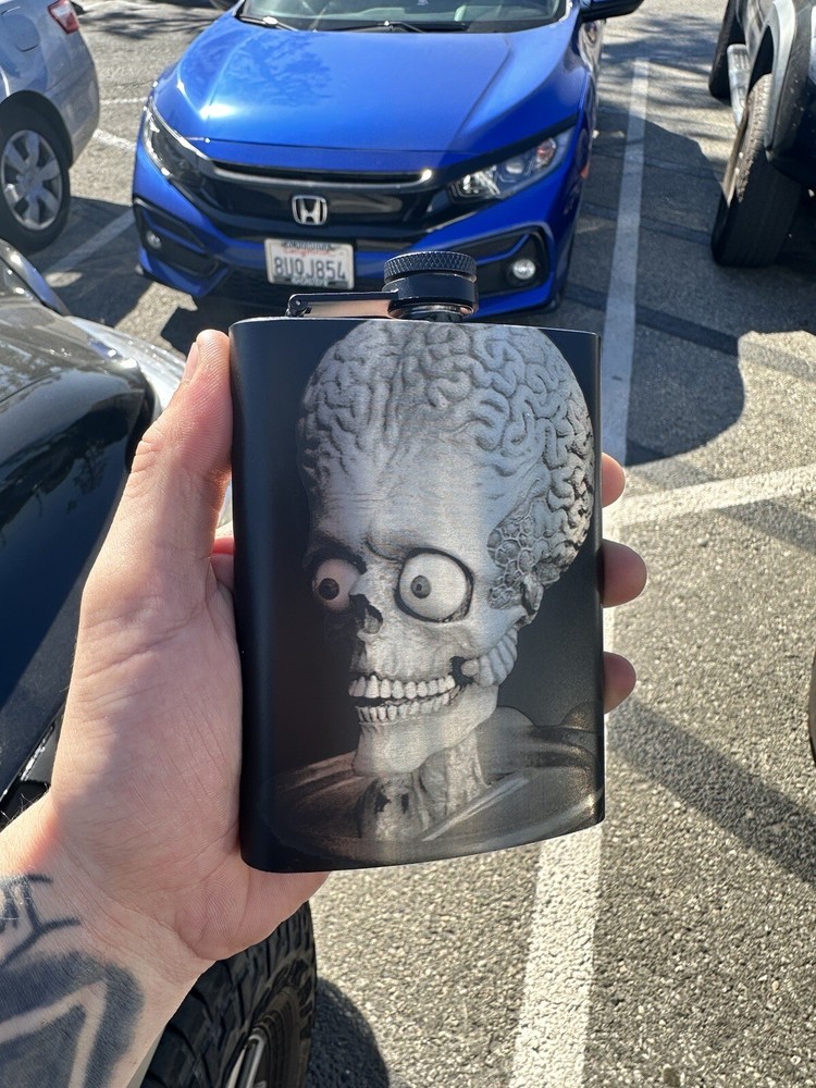 Mars Attacks Alien Hip Flask