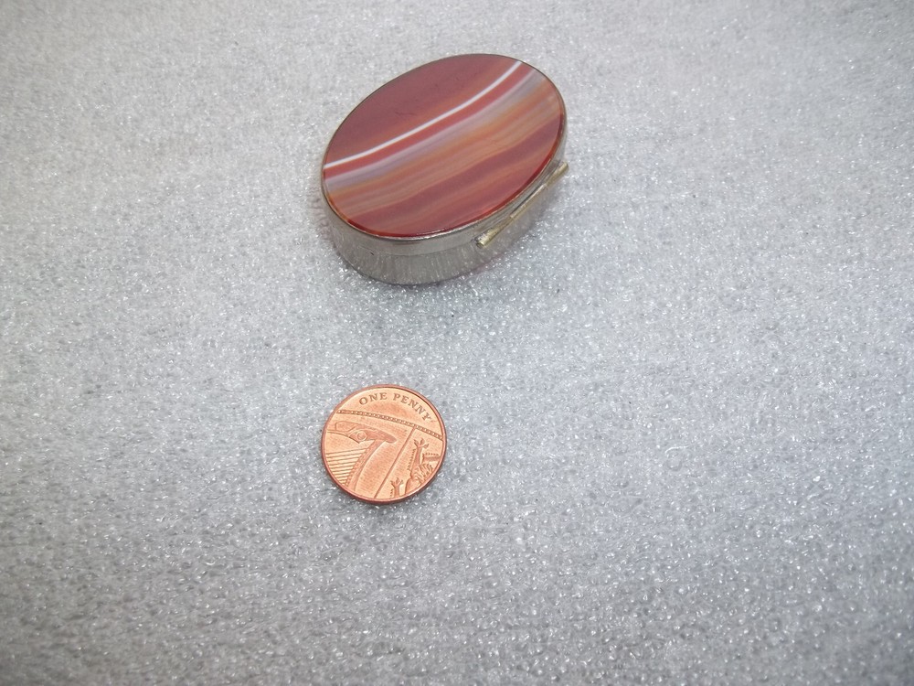 Vintage Silver & Agate Box