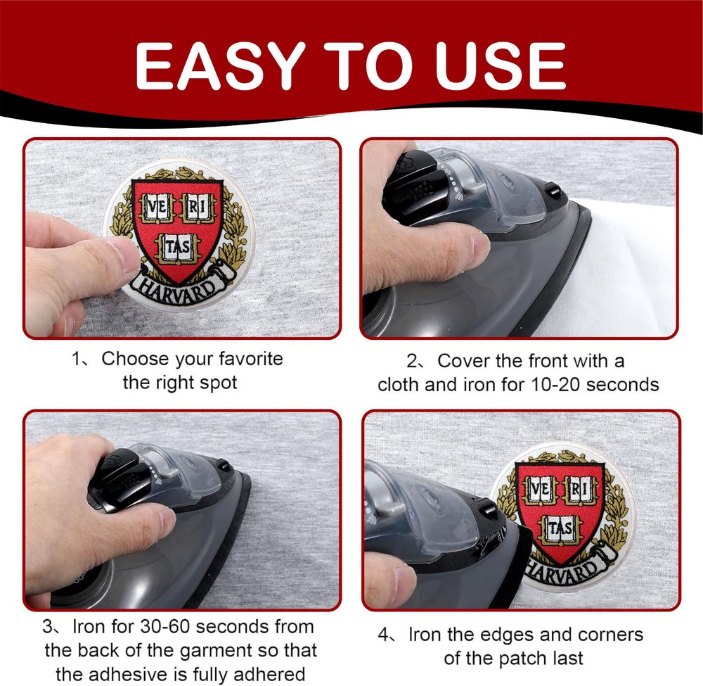 Harvard University Logo Iron On Patch - Sew Patch - Embroidered Patch 4"x4"