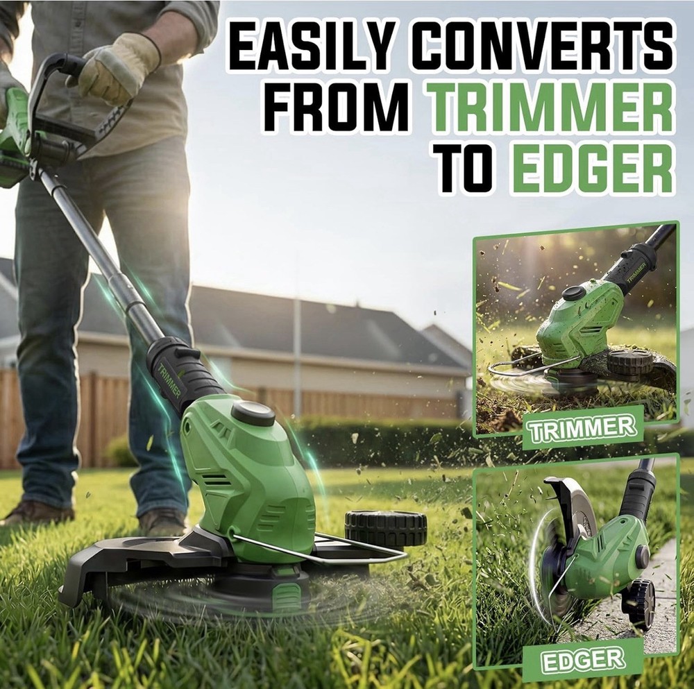 Battery Powered 2-in-1 String Trimmer (Boxed)