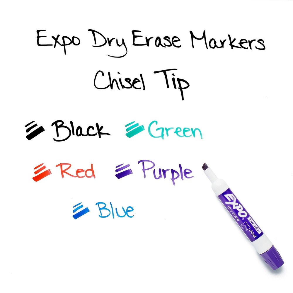 EXPO Low Odor Dry Erase Markers, Chisel Tip, Assorted, 36 Count