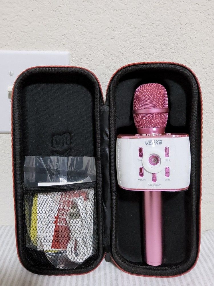 Karaoke Microphone with Speaker PINK Portable Bluetooth