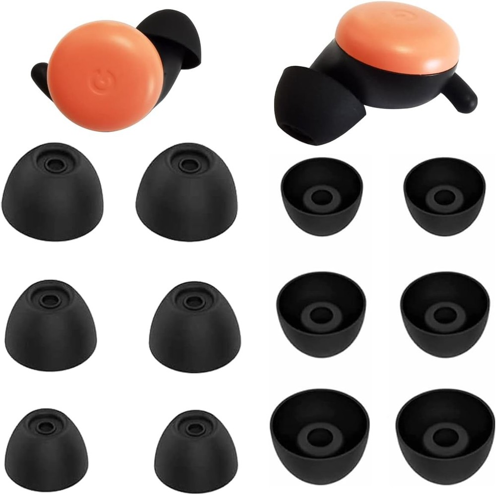 Replacement Ear Tips for Google Pixel Buds 2/A - Silicone Black