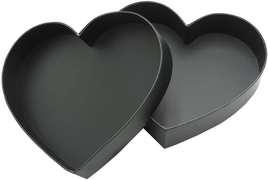 WENPACK Empty Heart Shaped Gift Box Strawberry Packaging (Black)