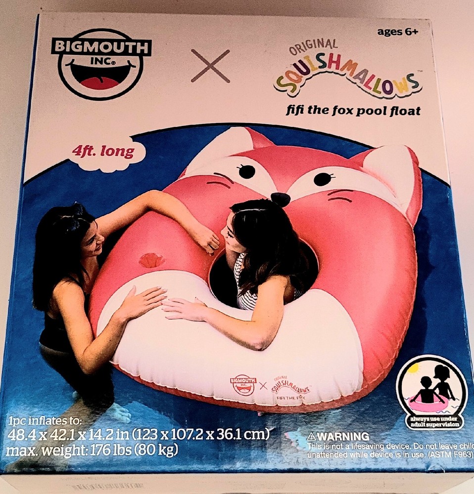 Fifi Fox Squishmallows River Float, pool~ Big Mouth 4 ft~ NIB Original