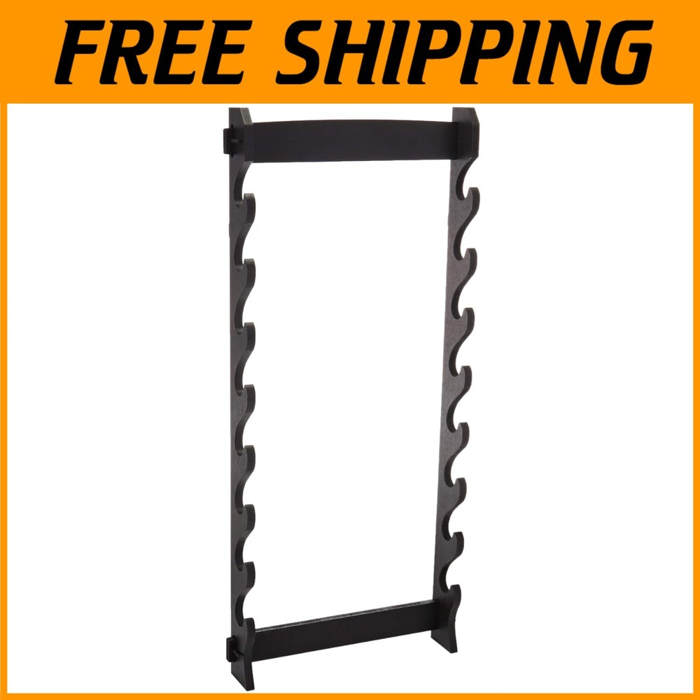 Black Wall Mounted Sword Stand, 8-Tier