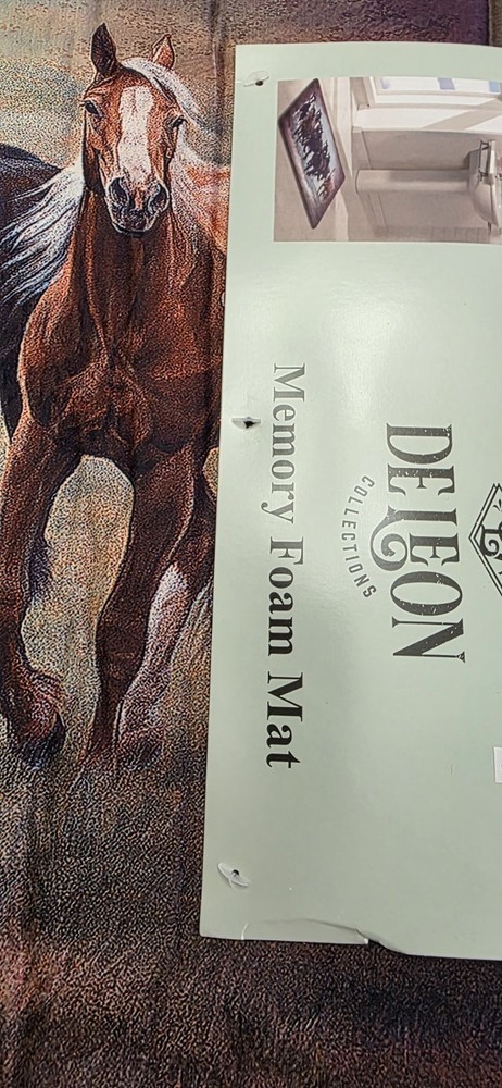 Deleon Memory Foam Mat Wild Horses Design