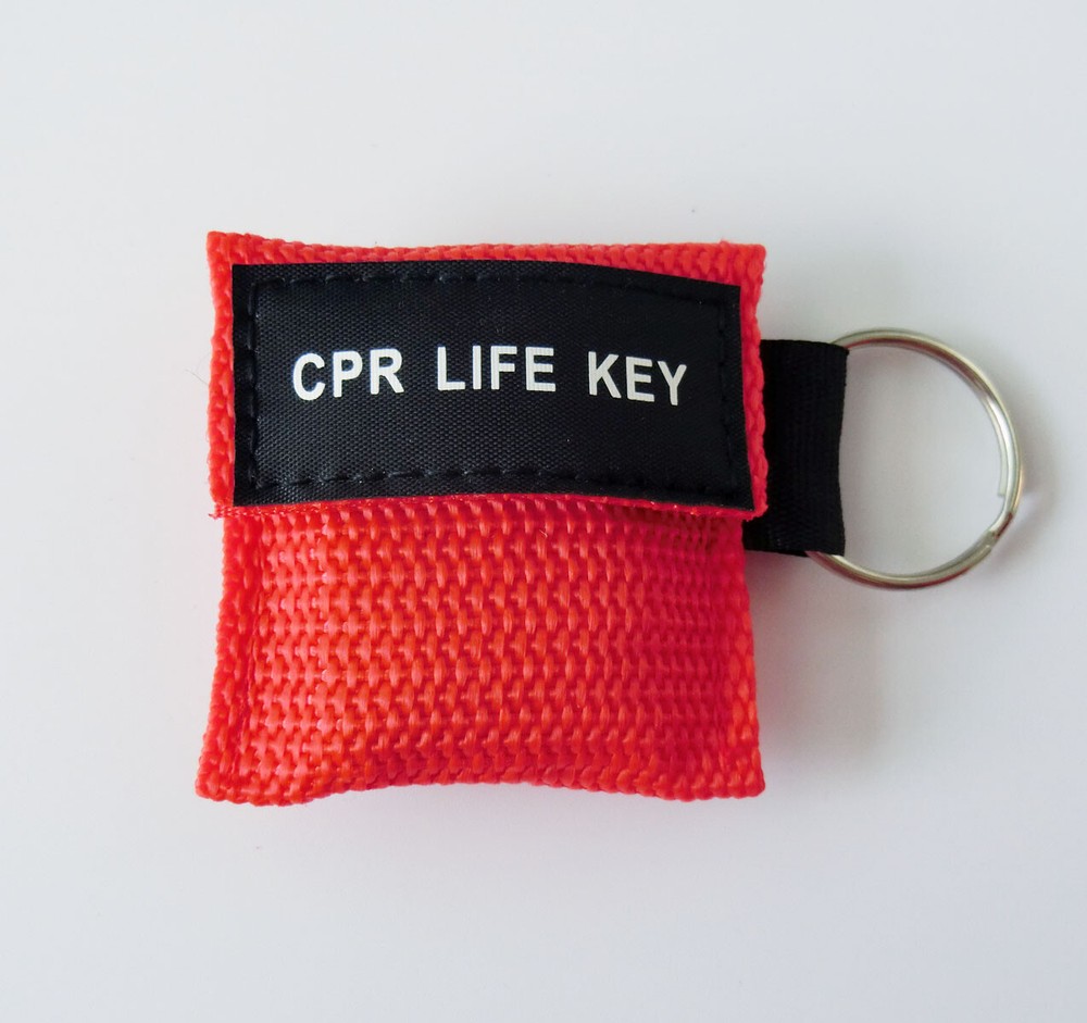 100pcs/lot CPR Barrier with Keychain CPR Face Shield for AED First Aid