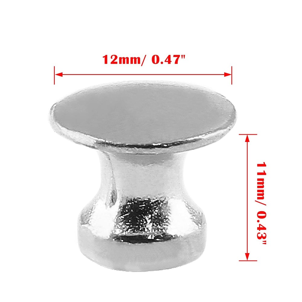 Uenhoy 12 Pcs Mini Cabinet Knobs 1/2 Inch Dia Silver Drawer Knobs Handles Min...