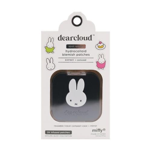 dearcloud Miffy Hydrocolloid Blemish Patches - 24 Count & Compact Case - Pimple