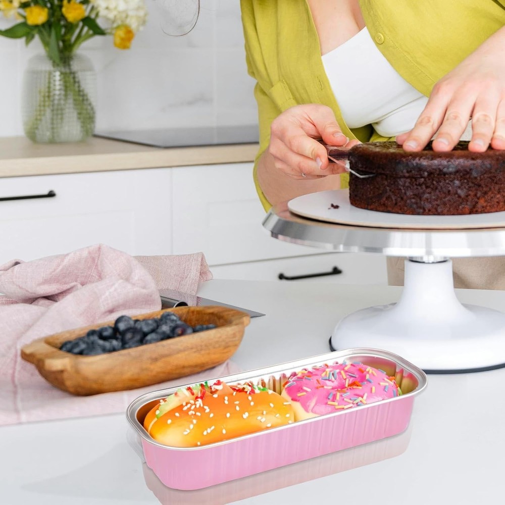Rectangle Mini Loaf Pans With Lids Mini Cake Pans Disposable Baking Cups 20PCS