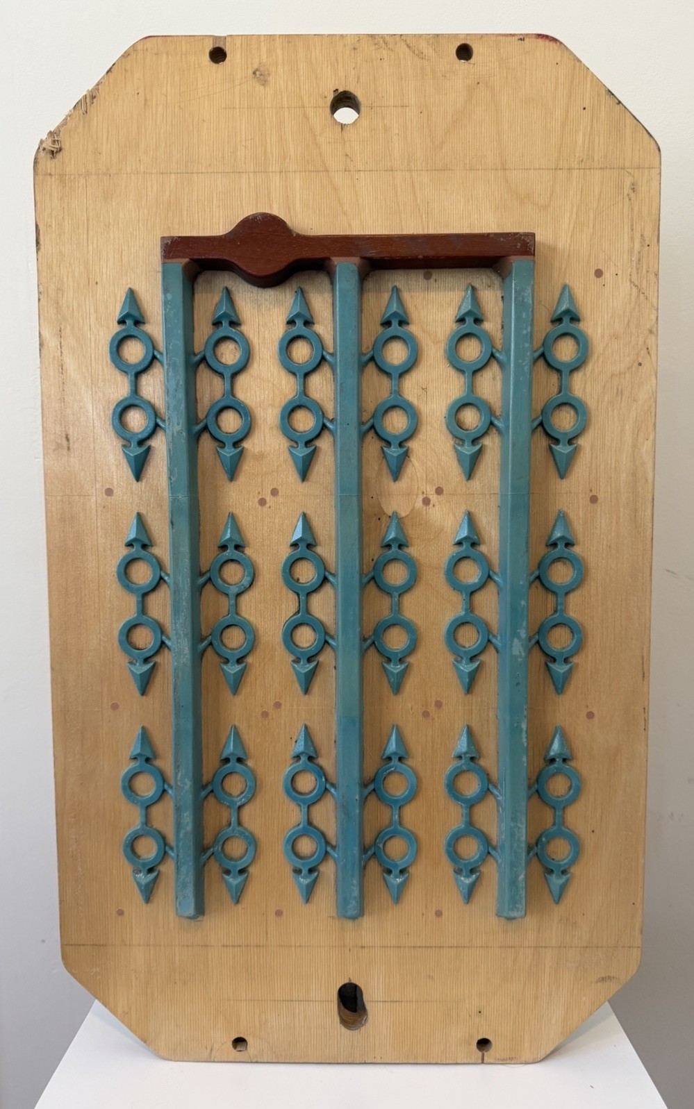 Mid Century Industrial Wood Foundry Mold Abstract Wall Art 1960 Arrows Circles