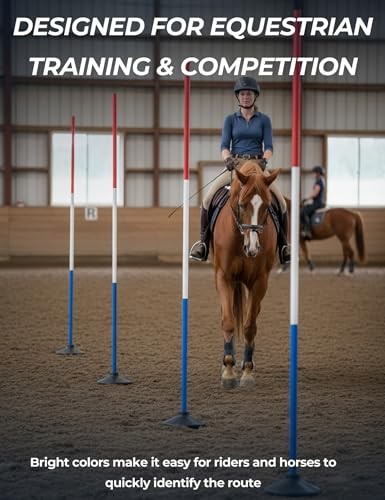 6 Pcs 6FT Pole Bending Poles for Horses, Adjustable With weighted base