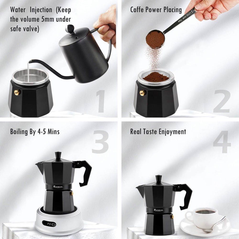 Stovetop Espresso Maker Greca Pot Classic Cafe Maker Percolator Coffee