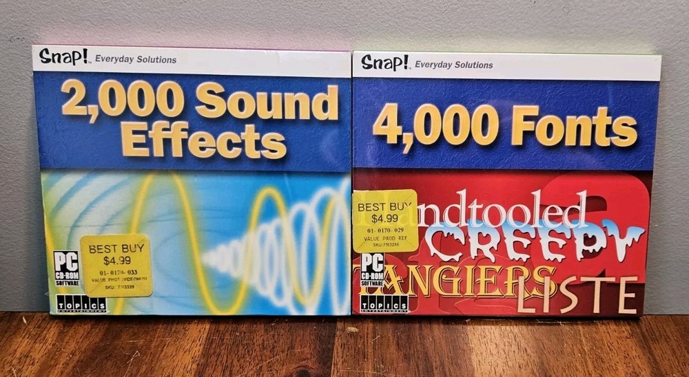 4000 Fonts & 2000 Sound Effects Computer Software CD