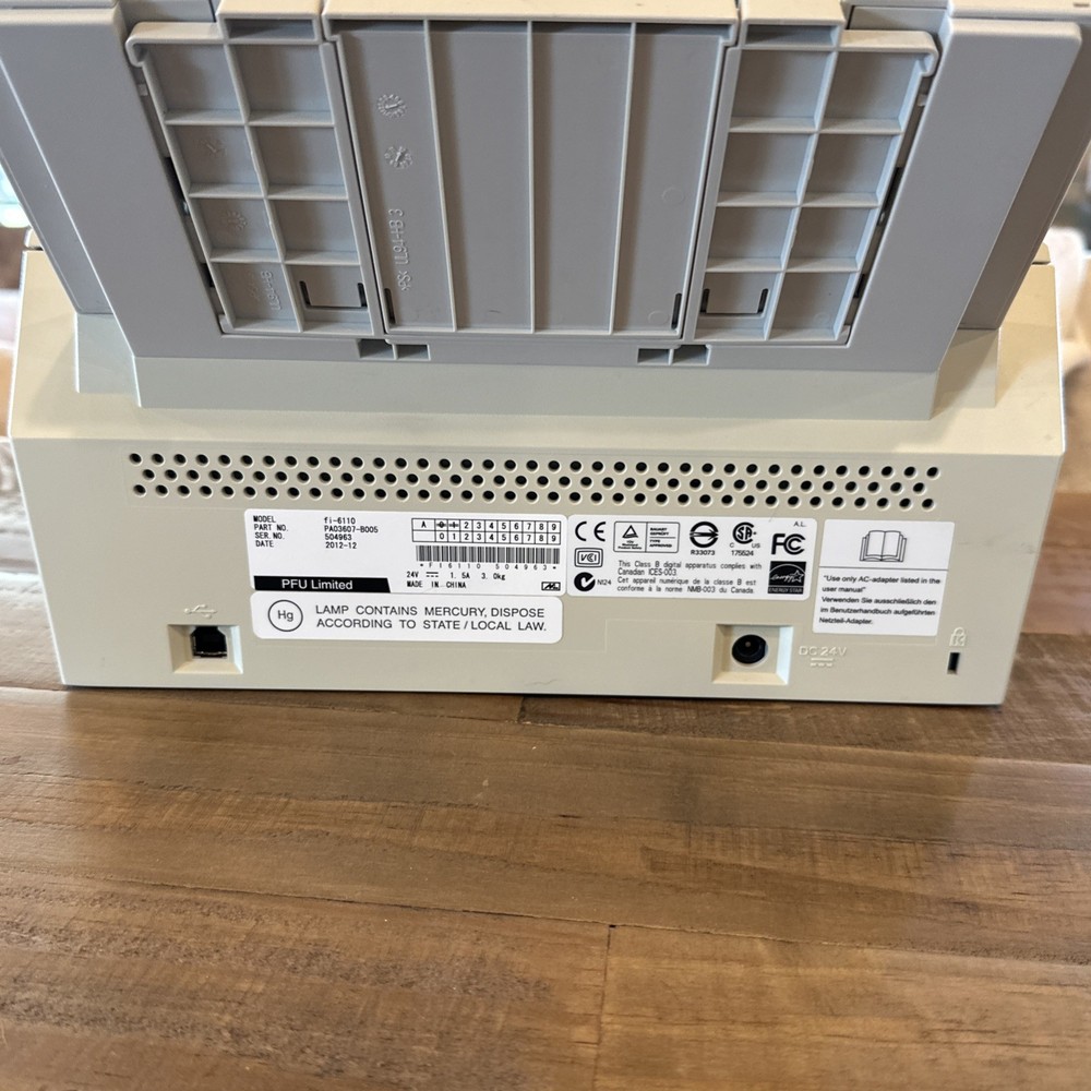 FUJITSU fi-6110 Document Scanner With Power Adapter Tested