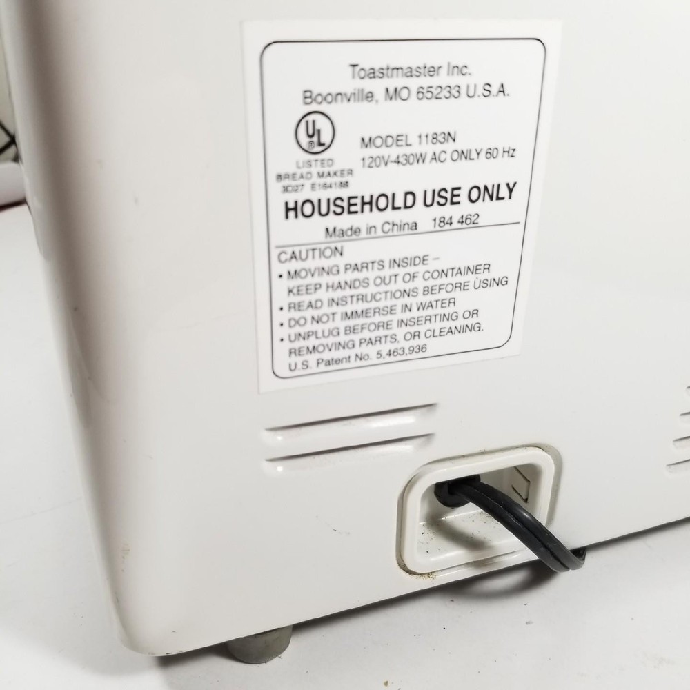 Toastmaster Corner Bakery Bread Maker Bread Box Dessert Machine 1183N & Cookbook