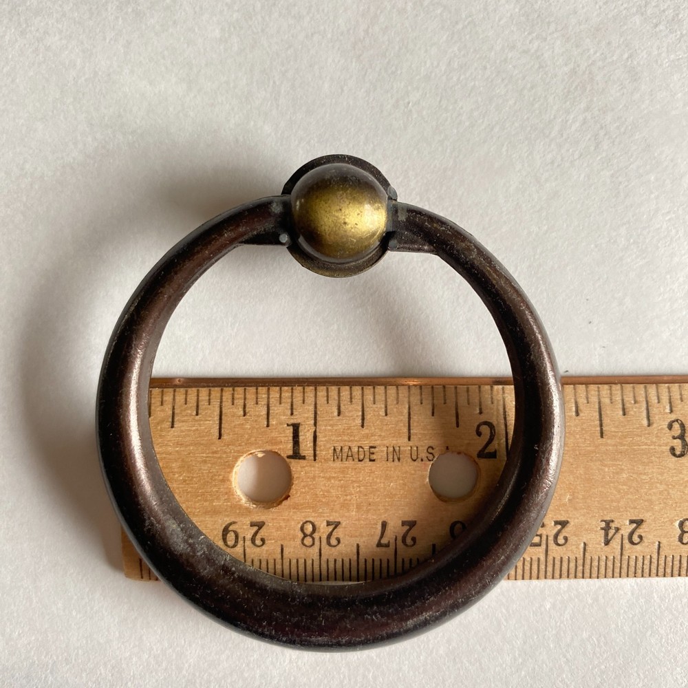 1960s 70s Large Vintage Drawer Pull Drop Ring