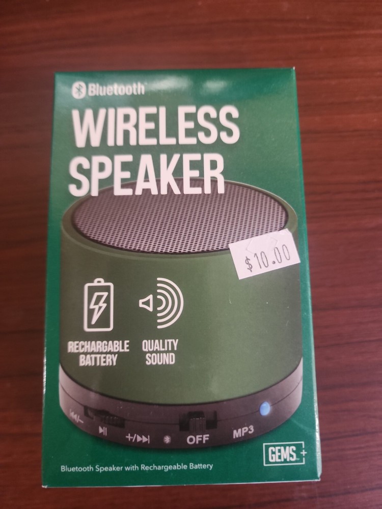 GEMS - Bluetooth Wireless Speaker (Emerald) [Brand New]