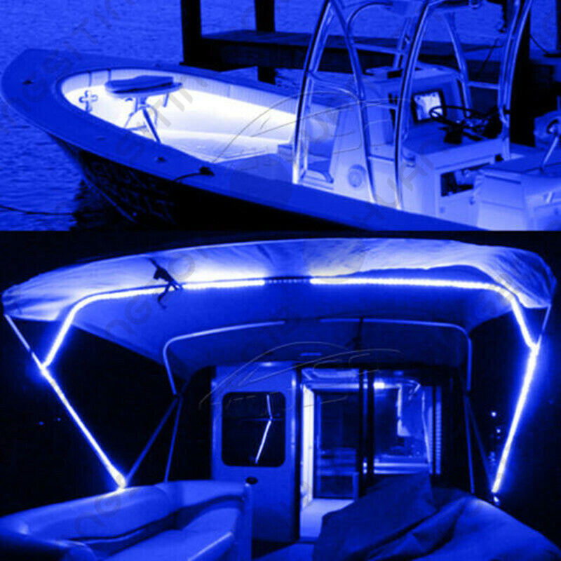 RGB LED Boat Light Deck Waterproof 12v Bow Trailer Pontoon Lights Kit Marine