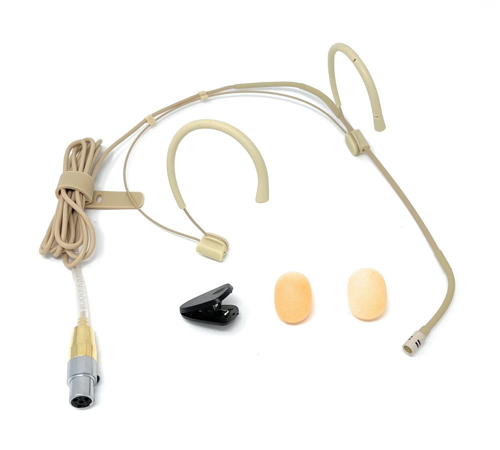 Double Earhook Headset Omnidirectional Microphone fits Shure Wireless Bodypacks