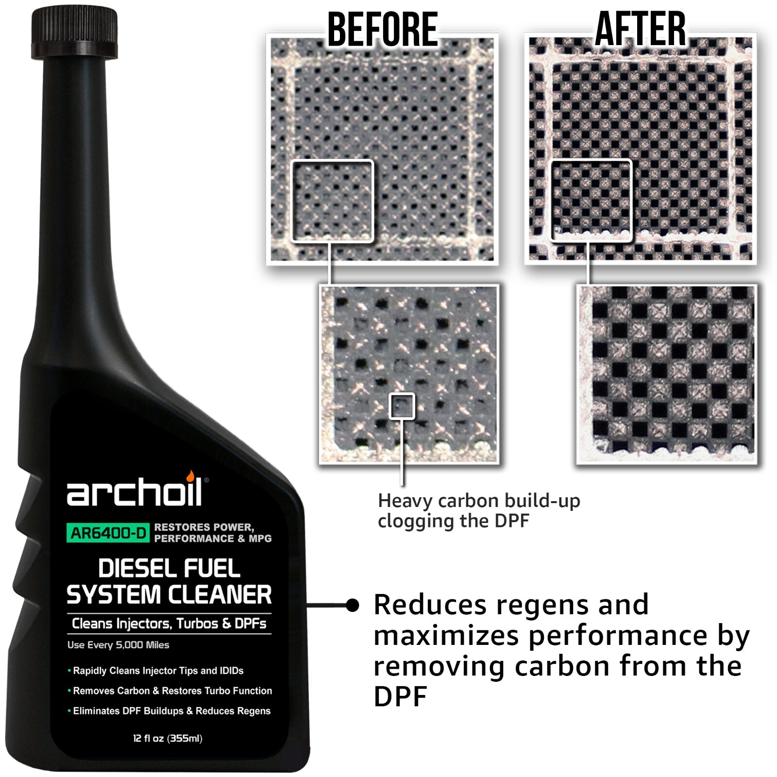 Archoil Diesel Fuel System Kit - AR6500 (40.6oz) + AR6400-D (12oz)